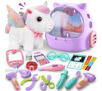 Doctors Vet Set for Kids Electronic Interactive Unicorn Toys with Backpack