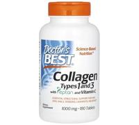 Doctor's Best - Collagen Types 1 and 3 with Peptan and Vitamin C | 1000mg Support for Skin, Hair, Nails and Joints - 180 Tablets