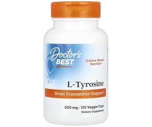 DoctorsBEST Doctor's Best - L-Tyrosine | 500 mg to Support Mental Clarity and Cognitive Function - 120 Capsules