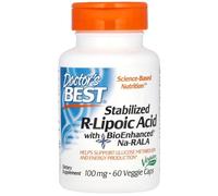 Doctor's Best - Stabilised R-Lipoic Acid (BioEnhanced Na-RALA) | Support for Energy Balance and Cellular Health - 60 Capsules