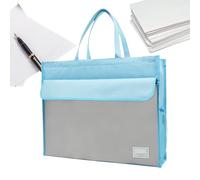Document Bag - A3 Waterproof Oxford Briefcase with Zipper, Portable Organizer for Papers, Documents, Cards, Magazines and Newsletters, Durable, Lightweight Design with P
