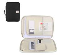 Document Bag, Computer Notebook Zippered Case Travel Portfolio Organizer for Notebook Journals Sketch Book A4 5Colors(Black)