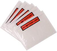 Document Enclosed Wallets Plain Or Printed Peel & Seal Clear Plastic Envelopes Sleeves Pockets Wallets Attach Invoices Packing Lists A6 (158x110 mm) HTUK (Printed A6 (158 x 110 mm), Pack of 100)
