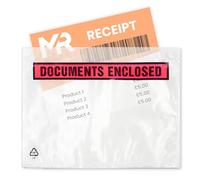 Document Enclosed Wallets - Plain & Printed Document Enclosed Envelopes | A7, A6, A5, DL, A4 Sizes - Self-Adhesive Shipping Packing List Pouches (Printed, A7, 50, Count, 1)