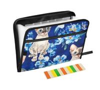 Document File Folder Expanding 13 Pockets A4 Letter Size with Zipper Closure for Office Supplies Folders Kawaii-Style Devon Rex Cats Royal Blue carpetas de