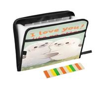 Document File Folder Expanding 13 Pockets A4 Letter Size with Zipper Closure for Paperwork I Love You Like No Otter carpeta de