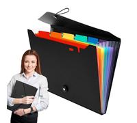 Document File - Small Accordion File Organizer - 7/13 Pocket Expanding File & Folder with Labels - Rainbow Twill A4 File Organizer | for Business Travel School Office Home