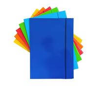 Document Folder A4 with Elastic Round Spine 1 cm Pack of 6 Rigid Cardboard Folders 750 g with Flaps and Rivets Folders with Elastic A4 for Office Document Folder