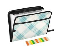 Document Folder Expanded Organizer With Pocket Organizer Expanding Folder Office Supplies Mint Folder Buffalo Plaid Checks