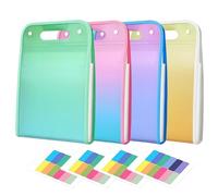 Document Folders - Accordion Folder Document Organizer | 4 Pieces Waterproof Storage Binders for A4 Receipts Students Teachers School Organization