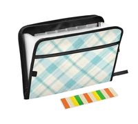Document Folders Plastic Document Organizer Expanded Hanging File Briefcase Extensible Hanging Document Briefcases Bright Cyan Buffalo Plaids
