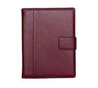 Document Holder in 100% Genuine Full Grain Hammered Leather - Handmade by Expert craftspeople - Spacious and Safe, Perfect for Meetings and Lessons - with Magnetic Closure - Wine