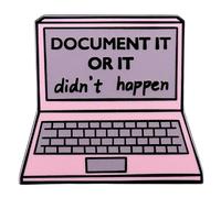 Document It Or It Didn't Happen Enamel Pin Computer Badge Brooch For Backpacks Coats Hats Accessories