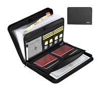 Document Organiser, 13 Pockets Expanding File Folder with Zipper and Labels, Pockets Document Folder, A4 Plastic Document Wallet Organizer, File Organiser for A4 Files, Credentials, Passports and More