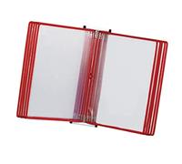 Document Organiser,A4 Folder Wall-Mounted File Holder, 10 Panels Desktop/Wall Reference System, Poster Flip Book Display(Red)