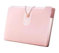 Document Organiser Boxes, 1pc 5 Layer Portable File Organizer Folder Office Docs Exam Papers Storage Multi(Pink)