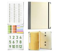 Document Organizer Binder, Document Organizer Folio with Pockets and Labels, Multipurpose Important Document Storage Folder, Portable File Folders for School Office Work Home (Beige)
