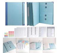 Document Organizer Folio,Binder, in Case I Go Missing Binder, Important with Pockets File Home School Office Supplies (Blue)