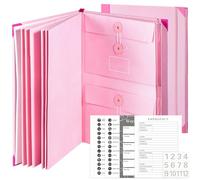 Document Organizer Folio with 12 Pockets Envelopes Binder Important File Comes Labels Sticker for Bills Checks Birth Certificates Estate Planning etc Home School Office Case I Go Missing