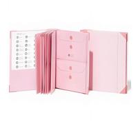 Document Organizer Folio with Labels: Personal Family Document Organizer Binder - Life Binder Organizer Kit with Pockets, Ideal Family Emergency Binder for Important Documents(Pink)
