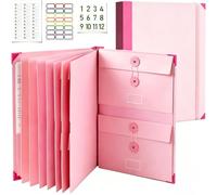 Document Organizer, The Folio in Case I Die Binder Organizer with Labels, Emergency Information Folder for Important Documents, Life Planning Records Storage with Labels(Pink)