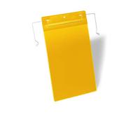 Document Pocket with Wire Hanger A4 Portrait, Pack of 50 Pieces, Yellow