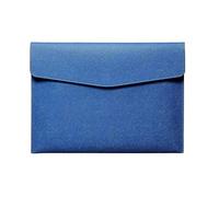 Document Storage Bag Leather File Bags A4 Paper Folder Thickened Data Snap Business Briefcase Large Capacity Portable File Bag Storage Bags Folder(Blue)