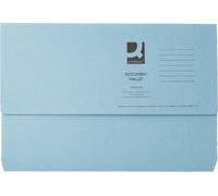 Document Wallet Foolscap A4 Carboard Manilla Filing Document Blue Pack of 50