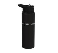 Documentary Film Lovers Modern Font Documentary Idea Stainless Steel Insulated Water Bottle