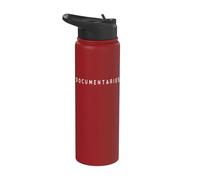 Documentary Film Lovers Modern Font Documentary Idea Stainless Steel Insulated Water Bottle