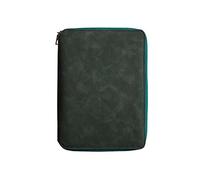 Documents Organiser A5 Portfolio Folder Professional Conference Folder Interview Leather Office Ring Binder File Writing Pad, Card Holder Green