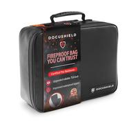 DocuShield Fireproof Document Box | Water Resistant & Fireproof Document Bag | Lightweight & Portable Box with Dividers & Pockets for File Storage | UK Brand | Fibreglass Fabric | TSA Lock (Original)