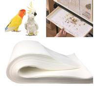 Docuuleuy 100 Pcs Bird Cage Liner Papers, White Disposable Big Size Cage Paper Liners Precut Absorbent Cushion Pad Mat Accessories for Pet Bird Parrot
