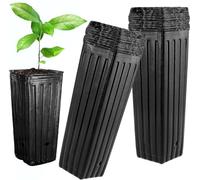Docuuleuy 50Pcs Tall Tree Pots,9.8" H x 4.7" W Plastic Deep Nursery Treepots with Drainage Holes Flower Container for Indoor Outdoor Garden Plants