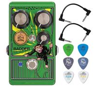 DOD Badder Monkey Overdrive - Bundle with 2 Patch Cables and 6 Dunlop Picks