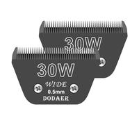 DODAER 30 Wide Blades for Dog Grooming,Compatible with Andis,Oster A5,Wahl km10 Clippers,Cutting Length 1/50",2 Pack (Black)