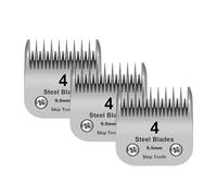 DODAER 4 Skip Tooth Detachable Pet Dog Grooming Steel Blades,Compatible with Andis,Oster A5,Wahl KM10 Series Clippers,Cut Length 3/8-Inch (9.5mm)，1 Pack