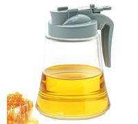 DODAMOUR 12 Oz Syrup Dispenser - No-Drip Pourers for Maple Syrup, Oil Dispenser Bottle with Non-Slip Handle, Honey Jar & Sirop Container, Reusable Syrup Bottle for Kitchen (Blue)