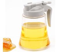 DODAMOUR 12 Oz Syrup Dispenser - No-Drip Pourers for Maple Syrup, Oil Dispenser Bottle with Non-Slip Handle, Honey Jar & Sirop Container, Reusable Syrup Bottle for Kitchen (Gray)