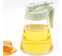 DODAMOUR 12 Oz Syrup Dispenser - No-Drip Pourers for Maple Syrup, Oil Dispenser Bottle with Non-Slip Handle, Honey Jar & Sirop Container, Reusable Syrup Bottle for Kitchen (Green)