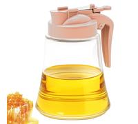 DODAMOUR 12 Oz Syrup Dispenser, No-Drip Pourers for Maple Syrup, Oil Dispenser Bottle with Non-Slip Handle, Honey Jar & Sirop Container, Reusable Syrup Bottle for Kitchen (Pink)
