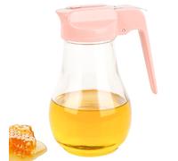 DODAMOUR 13.5 Oz Syrup Dispenser, No-Drip Pourers for Maple Syrup, Oil Dispenser Bottle with Non-Slip Handle, Honey Jar & Sirop Container, Reusable Syrup Bottle for Kitchen (Pink)