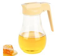 DODAMOUR 13.5 Oz Syrup Dispenser, No-Drip Pourers for Maple Syrup, Oil Dispenser Bottle with Non-Slip Handle, Honey Jar & Sirop Container, Reusable Syrup Bottle for Kitchen (Yellow)