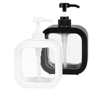 DODAMOUR 2 Pack Soap Dispensers with Transparent Inner Bottle, 17 Oz/ 500 ML Refillable Countertop Pump for Home or Travel Use, Removable Design for Hand Soap, Lotion, or Shampoo (Black, White)