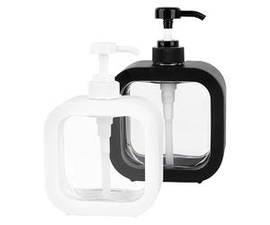 DODAMOUR 2 Pack Soap Dispensers with Transparent Inner Bottle, 17 Oz/ 500 ML Refillable Countertop Pump for Home or Travel Use, Removable Design for Hand Soap, Lotion, or Shampoo (Black, White)