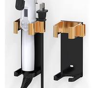 DODAMOUR 2 Pack Wall Mount Curling Iron Holder, Hair Curler Storage Organizer Stand, Hairdressing Hanging Rack for Flat Irons, Curling Wands, Hair Straighteners, Combs (Black Gold)