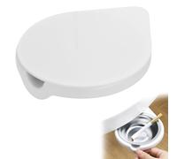 DODAMOUR Ashtrays for Smokers, Stainless Steel Hidden Ashtray with Cover, Windproof Ash Trays for Indoor Under Home Office Desk (White)