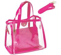 DODAMOUR Clear Stadium Bag for Women, Transparent Crossbody Tote Bag for Concerts & Events with Pouch & Adjustable Strap (Hot Pink)