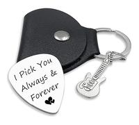 DODAMOUR Stainless Steel Engraving Guitar Picks Jewelry Gift for Him Men, Personalized Unique Wedding Valentine's Day Birthday Christmas Confession Gifts for Guitar Player Boyfriend Husband Man
