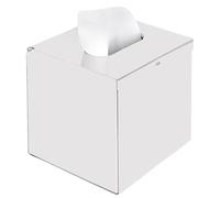 DODAMOUR Stainless Steel Tissue Box Cover, Mirror Polished Chrome Cube Holder, Wall Mountable or Countertop Dispenser for Bathroom Vanity, Hotel, Commercial Office (Silver)